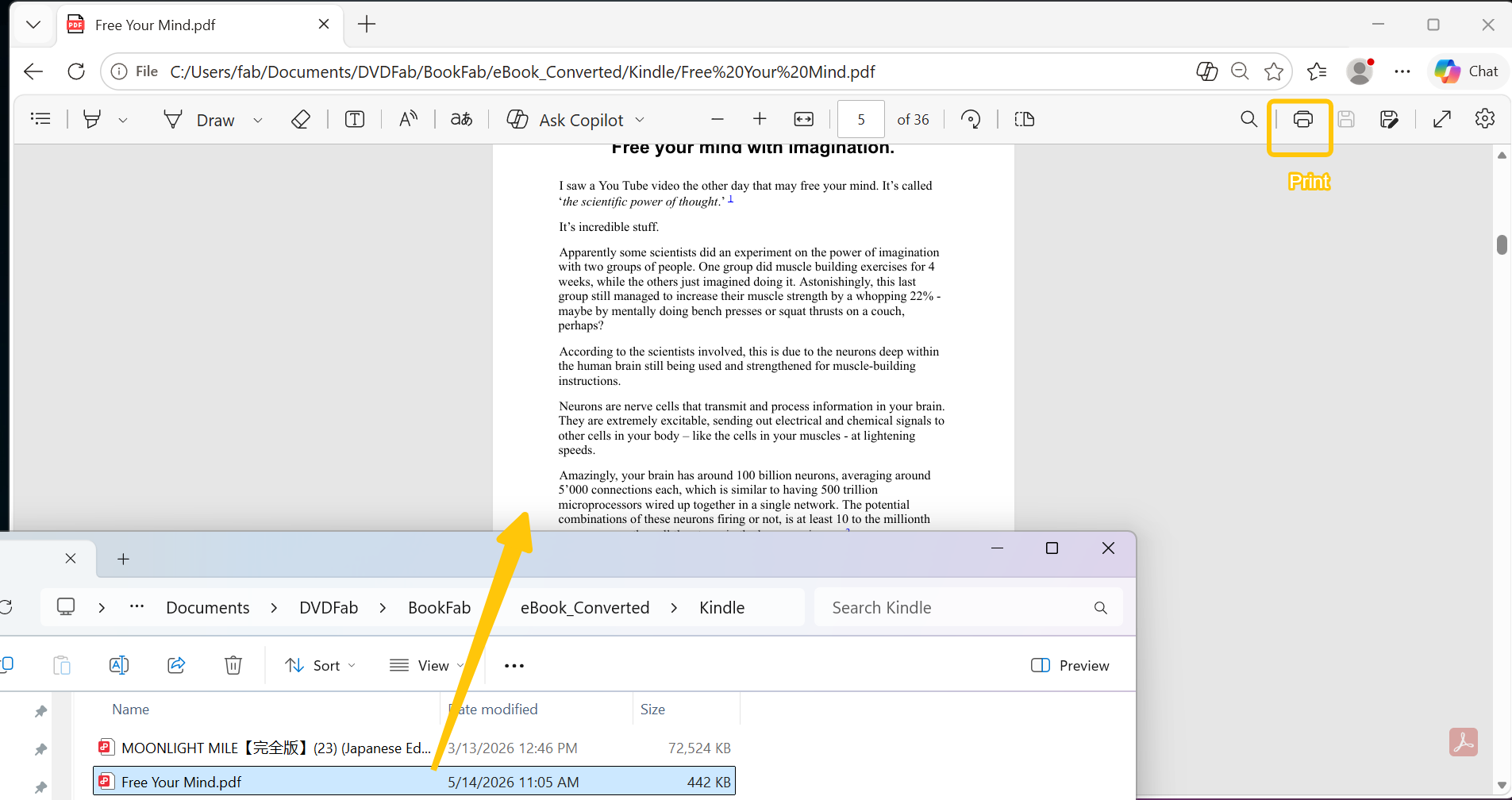How to print kindle books with bookfab