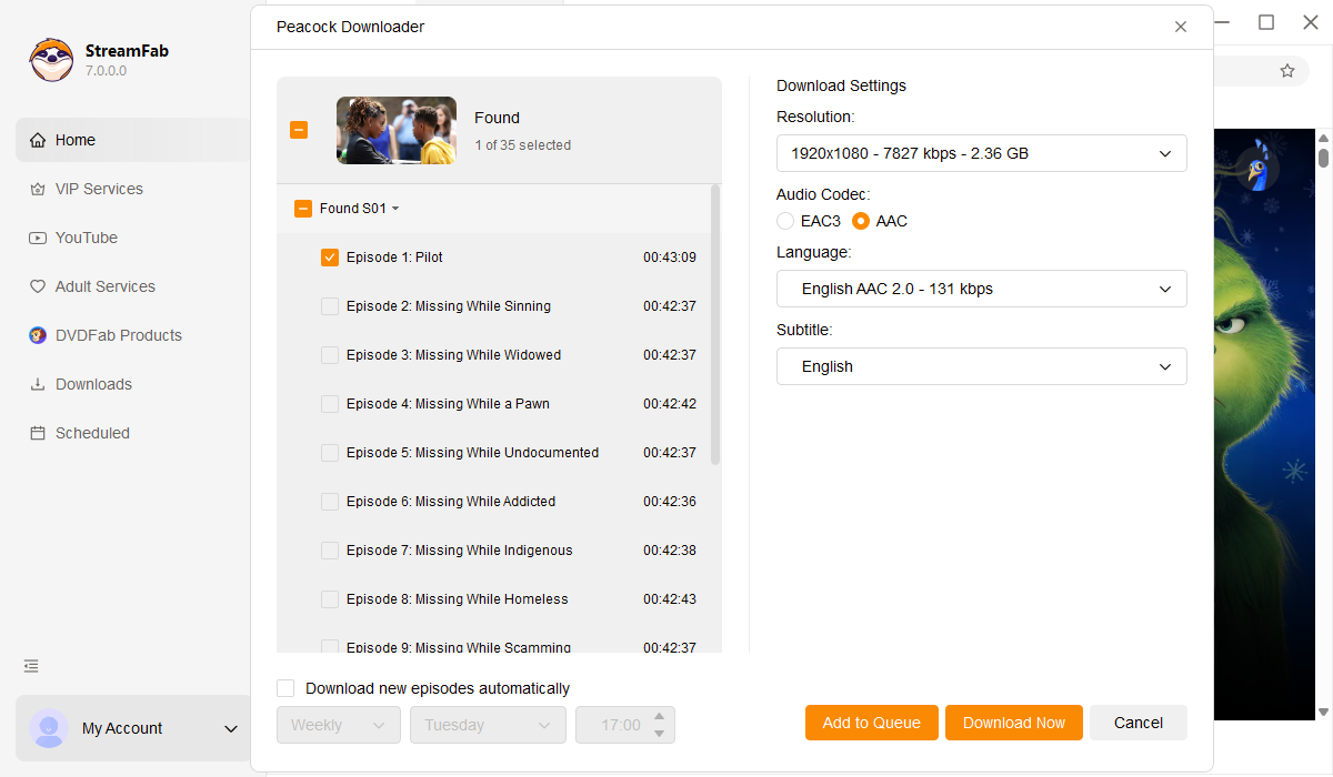 lire des vidéos peacock