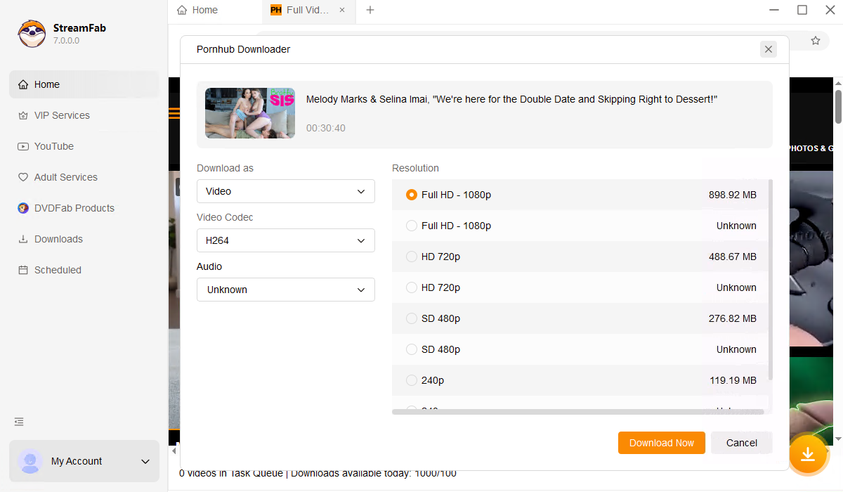如何使用streamfab pornhub下載器