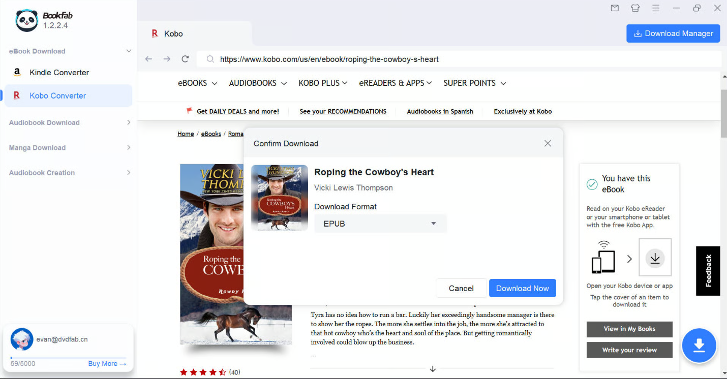 remove kobo drm with bookfab kobo converter