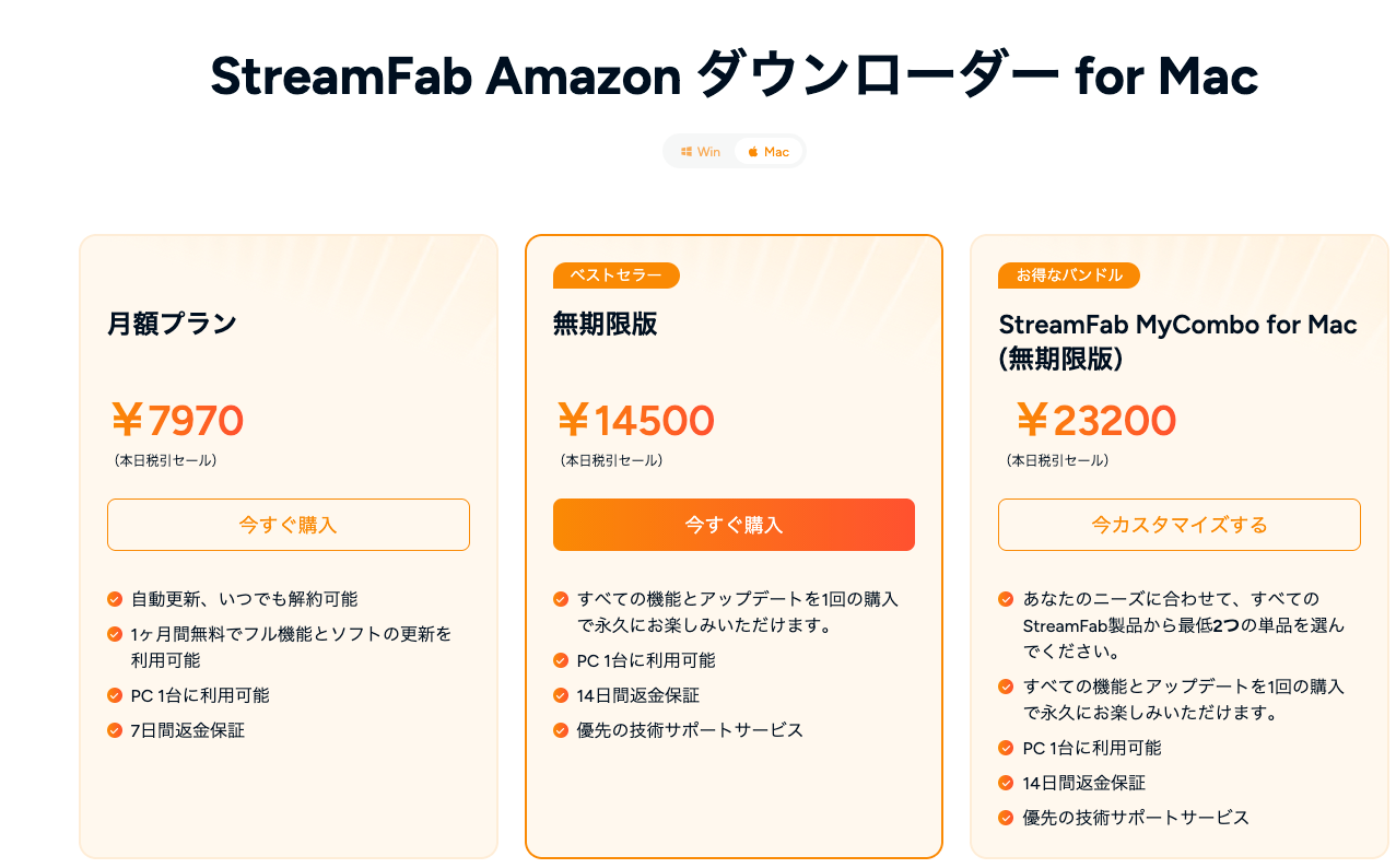 StreamFab Amazonダウンローダーを購入する