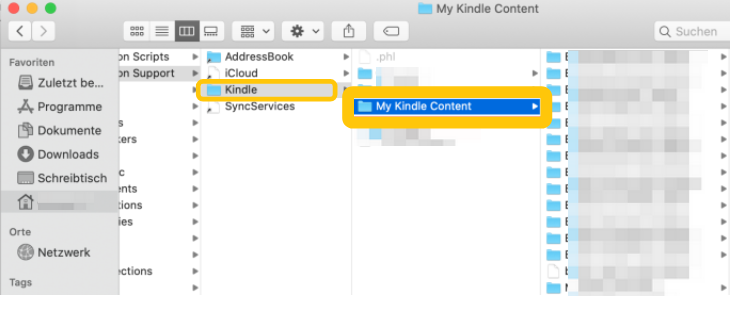 Wo sind Kindle-Bücher auf dem Mac gespeichert