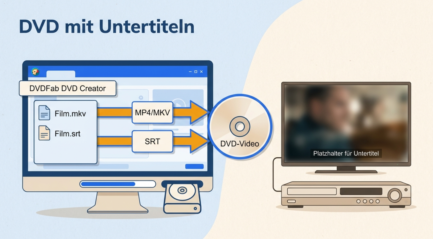 DVD mit SRT-Untertiteln brennen: MP4/MKV für DVD-Player