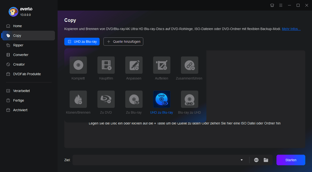 Wie verwenden Sie den DVDFab UHD to Blu-ray Converter