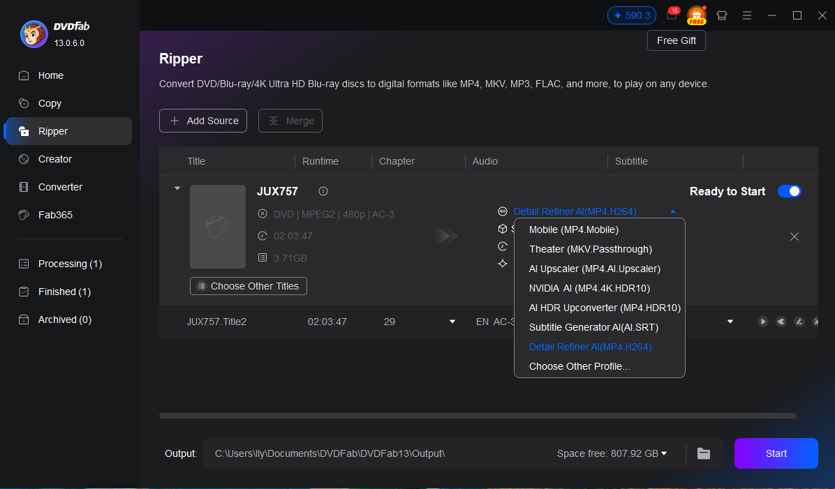 Laden Sie Ihre Videoquelle in DVDFab Ripper