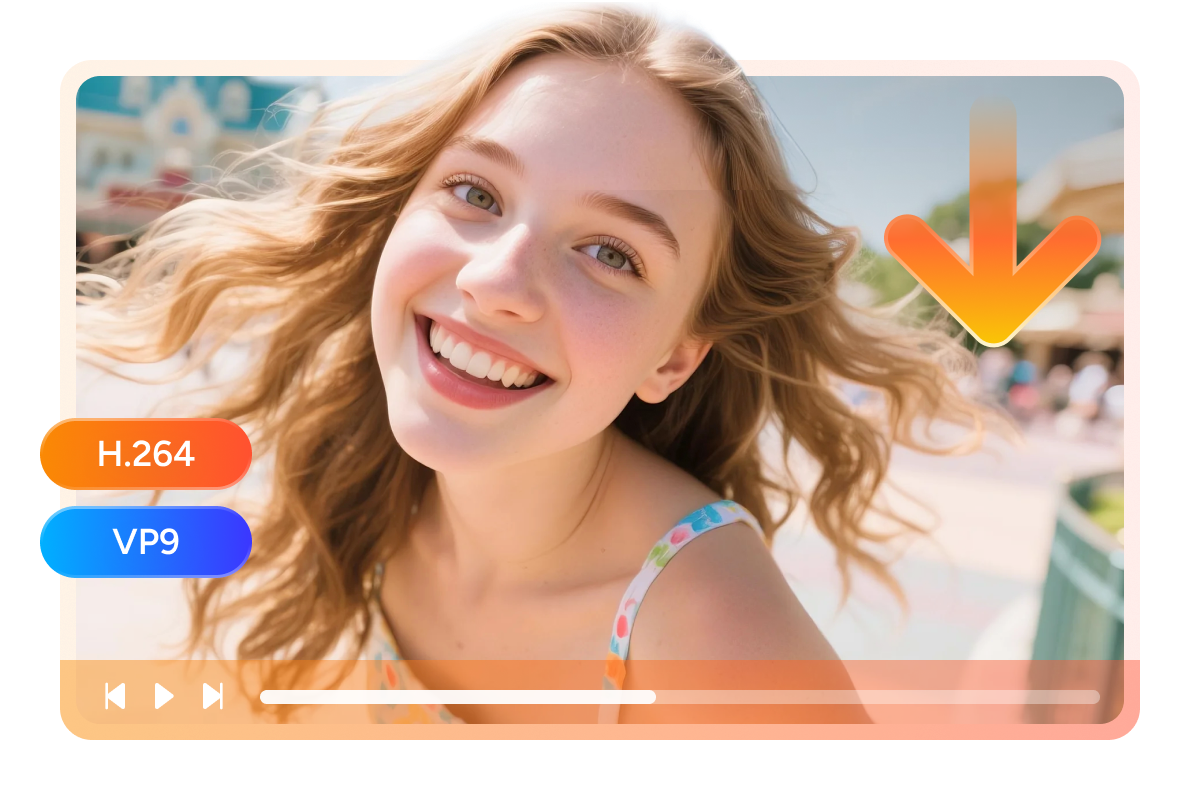 ストレージ最適化のためにH.264とVP9ビデオコーデックをサポート