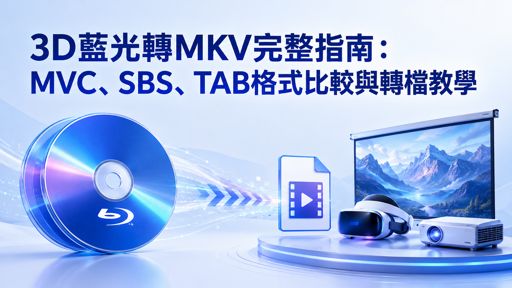 3D藍光轉MKV完整指南:MVC、SBS、TAB格式比較與轉檔教學