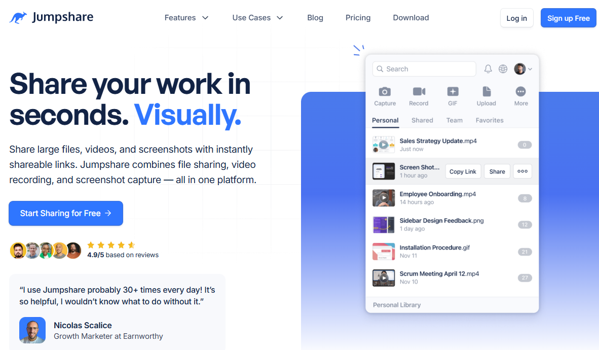 Jumpshare video player