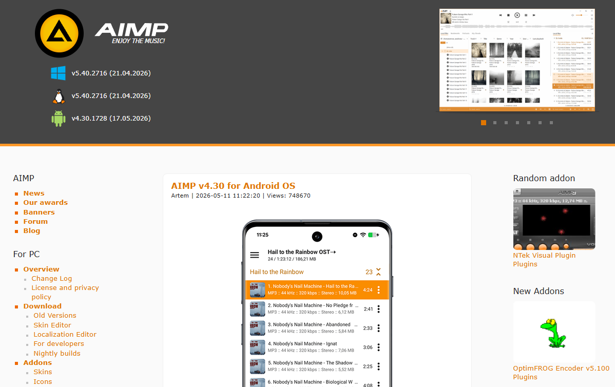 AIMP Music Player on Android